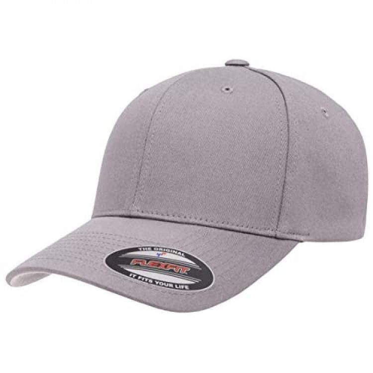 Flexfit mens Cotton Twill Fitted Cap Hat Grey Large-X-Large US