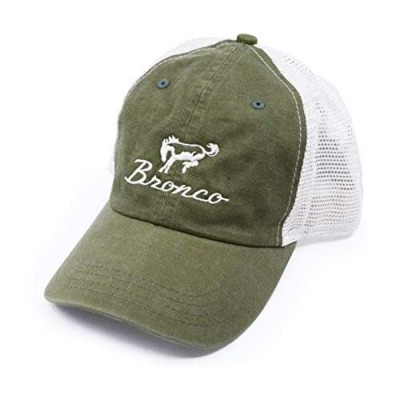 Ford Bronco Baseball Cap  Adjustable Pigment Washed Hat  One Size  Olive