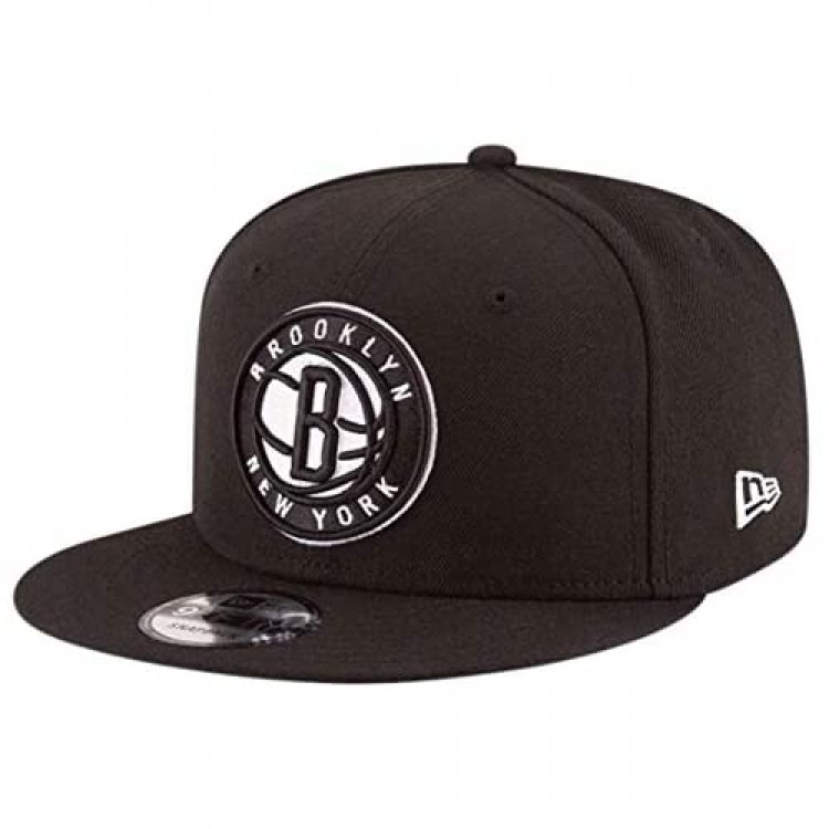New Era Brooklyn Nets 2020 Official Team Color 9FIFTY Adjustable Snapback Hat Black Cap