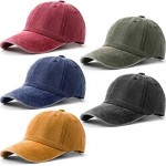Norme 5 Pieces Unisex Vintage Washed Distressed Baseball Hat Baseball Cap Twill Adjustable Dad Hat (Color 1)