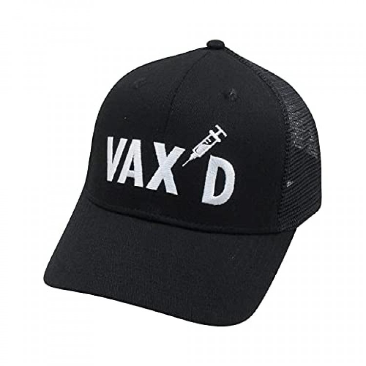 Prime Creations VAX'D Vaccine Hat for Men or Woman | I'm Vaccinated Hat Fun Hat | Funny Hats Dad Hat | Snapback Snap Back Fun Cap Black