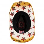 American Patriotic Western Straw Cowboy Hat Vintage Style Red White & Blue Stars Shape-able Brim Flex Fit