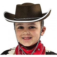 Amscan 392995 Cowboy Brown Fabric Hat  Kids Size