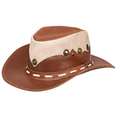 Australian Western Style Cowboy Outback Real Leather and Suede Aussie Bush Hat