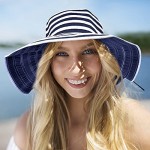 Beach Hats for Women Lightweight Packable Breton Sun Hat UPF 50+ Adjustable Wide Brim Summer Beach Sun Hats