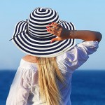 Beach Hats for Women Lightweight Packable Breton Sun Hat UPF 50+ Adjustable Wide Brim Summer Beach Sun Hats