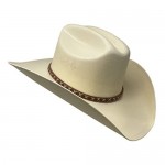 Cattleman Classic Beige Canvas Cowboy Hat with Elastic Band