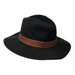 CHAPEAU TRIBE Cotton Leather Outback Hat with Brown Leather Band