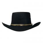 CHAPEAU TRIBE Faux Felt Gambler Hat with Elastic Band-Gold and Tiger Band