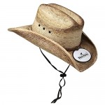 Child Cattleman Palm Sonora Cowboy Hat - Rope Band Conchos with Leather Chin Strap Elastic One Size