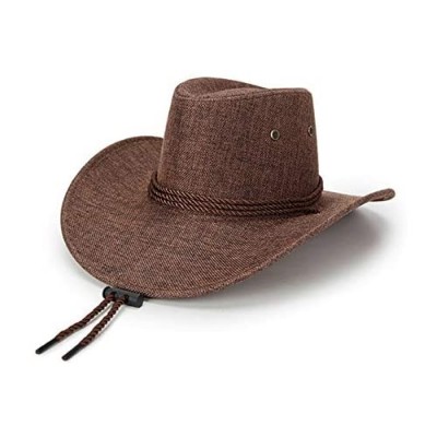 Cowboy Hats  Outdoor Cowboy Hat  Woven Imitation Linen Summer Sunhat  Western Cowboy Hat for Men Boys