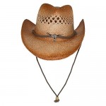 Kenny K Raffia Cowboy Hat with Longhorn Concho