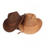 Men Cowboy Sun Hat Foldable Straw Hat Classic Western Newsboy Cap Summer Wide Brim Roll Up Raffia Cowboy Hat