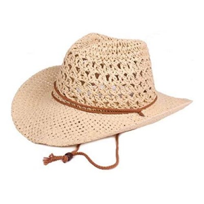 Men Cowboy Sun Hat Foldable Straw Hat Classic Western Newsboy Cap Summer Wide Brim Roll Up Raffia Cowboy Hat