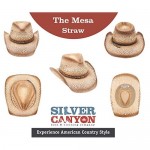 Mesa Raffia Straw Western Cowboy Summer Sun Hat by Silver Canyon Natural