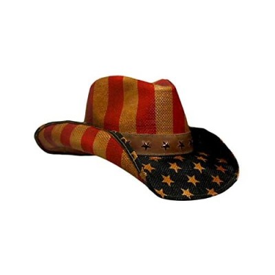 Peter Grimm Vintage Drifter Cowboy Hat - USA  American Flag  Patriotic  America