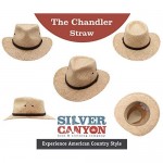 Raffia Straw Cowboy Western Fedora Sun Hat Silver Canyon Natural