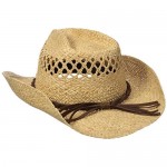 San Diego Hat Co. Men's Raffia Cowboy Hat with Adjustable Chin Cord