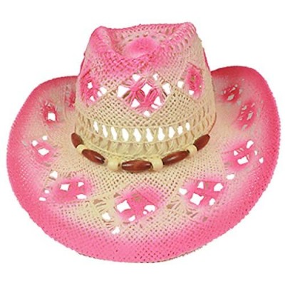 Silver Fever Fashionable Woven Straw Cowboy Hat with Cut-Outs and Beads