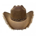 Two Tone Canvas Cowboy Hat Vented with Elastic Band and Concho