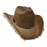 Two Tone Canvas Cowboy Hat Vented with Elastic Band and Concho