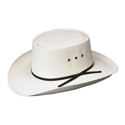 Western Paso Fino San Jose Gambler Hat  Straw White  Made in Mexico (Elastic S/Md)