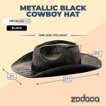 Zodaca Metallic Party Cowboy Hat Space Cowboy (Black Unisex)