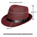 Barry.Wang Trilby Fedora Jazz Hat Classic Gangster Panama Hats for Men Women with Belt Band Designer