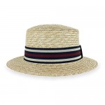 Belfry Boater Straw Skimmer Adjustable Spring Summer Fedora Hat