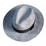 ByTheR Mens Premium Woolen Classic Gentlemen Detachable Ribbon Fedora Hat