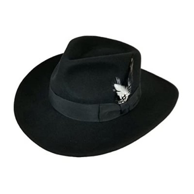 Different Touch Men's 100% Soft & Crushable Wool Felt Indiana Jones Style Cowboy Fedora Hats HE01