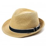 Fancet Kids Fedora Straw Sun Toddler Beach Fedora Hat Summer Short Brim UPF50 Boys Grils Hat