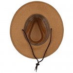 Melesh Sun Straw Wide Brim Beach Summer Fedora Classic Panama Hat