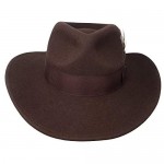 Men's 100% Crush-able Wool Felt Outback Cowboy Indiana Jones Fedora Hats