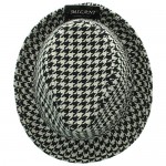 Milani Short Brim Fedora Hat with Houndstooth Classic Pattern Coach Bryant Inspired