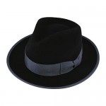 MIX BROWN Men's Frederick Fedora Trilby Hat Crushable Wool Felt Wide Brim Fedora Hat