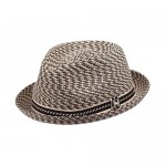 Peter Grimm Gransee Knit Upturn Fedora Hat - Tan Houndstooth