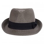 Straw Fedora Hats for Men Women Panama Cuban Trilby Summer Beach Sun Hat Short Brim