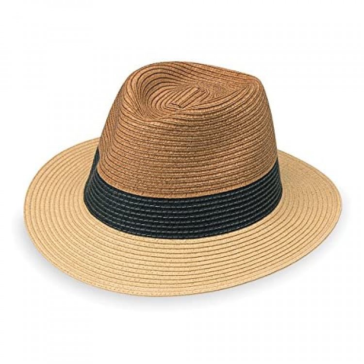 Wallaroo Hat Company Men’s St. Tropez Fedora – Fedora Adjustable Designed in Australia Tri-Tone