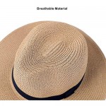 Women Men Wide Brim Straw Panama Hat Unisex Fedora Summer Travel Beach Sun Hat