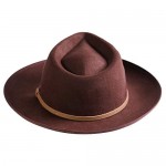 Wool Fedora Hats for Men Wide Brim Felt Hat Gatsby Trilby Manhattan Gangster Caps