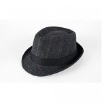 XINGZI Mens Fashion Classic Gentlemans Plaid Trilby Fedora Hat Church Derby Cap Jazz Cap for Men and Women (Black)