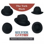 York Crushable Wool Fedora Felt Hat Silver Canyon Black