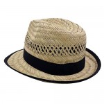 Yosang Men and Women Short Brim Fedora Hat Sun Straw Beach Panama Hats
