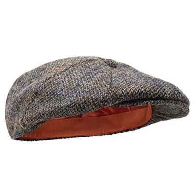 Borges & Scott Dingwall 8 Piece Flat Cap - 100% Handwoven Wool - Harris Tweed - Water Resistant