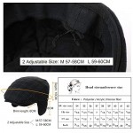 Jeff & Aimy Winter Flannel Wool Blend Irish Ivy Flat Newsboy Cap with Ear Flaps for Men Driver Hat 56-60CM