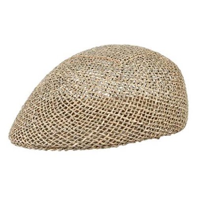 Men Mesh Summer Flat Cap Newsboy Beret Solid Ivy Cap Cabbie Driving Straw Hat