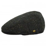 Men's Herringbone Flat Ivy Newsboy Hat Premium Wool Gatsby Cabbie Cap