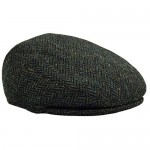 Men's Herringbone Flat Ivy Newsboy Hat Premium Wool Gatsby Cabbie Cap