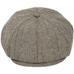 Men’s Newsboy Gatsby Hat Blend Wool Herringbone Tweed Classic 8 Panel Cabbie Ivy Flat Cap Gift